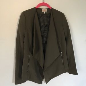 Moon Military Green Blazer Zipper pockets sz M